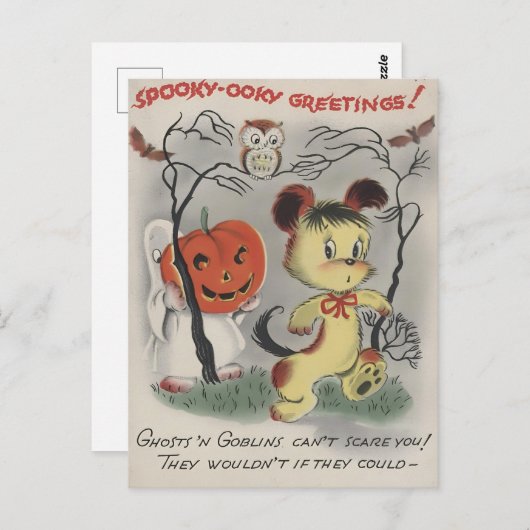 Spooky-ooky Historical Halloween Card Briefkaart (Voorkant / Achterkant)