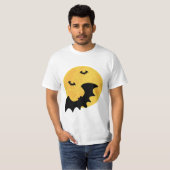 Spooky Orange Halloween Haunted House T-shirt (Voorkant volledig)