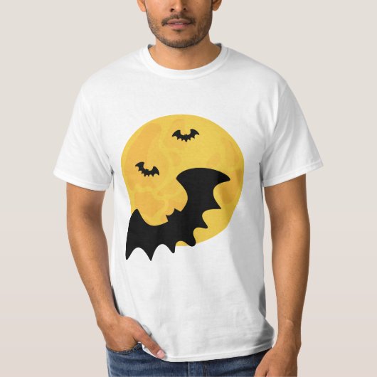 Spooky Orange Halloween Haunted House T-shirt (Voorkant)