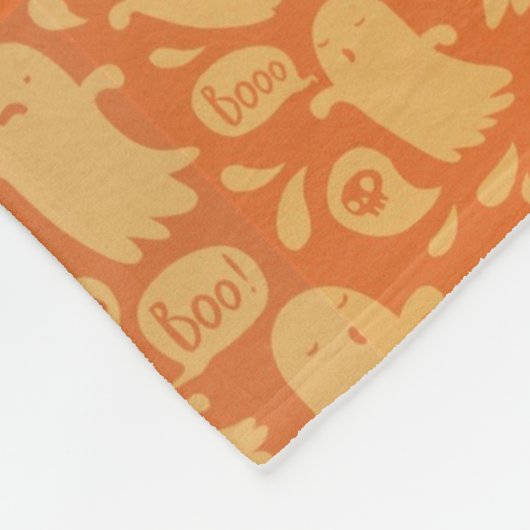 Spooky Oranje Ghosts Halloween Fleece Deken (Hoek)