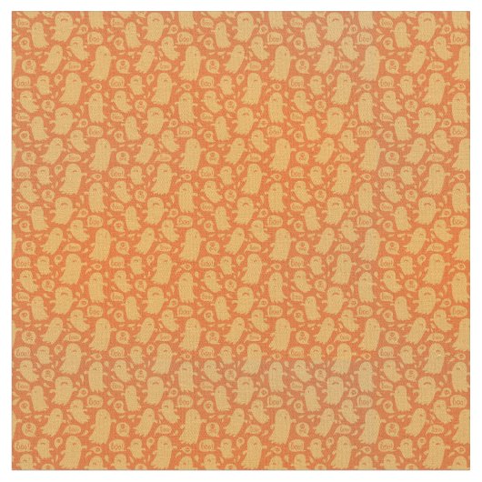 Spooky Oranje Ghosts Halloween Stof (Close Up)