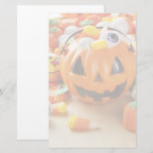 Spooky Oranje Halloween Snoep Briefpapier (Voorkant / Achterkant)