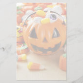 Spooky Oranje Halloween Snoep Briefpapier (Voorkant)