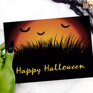 Spooky Oranje Happy Halloween Bat Field Kaart