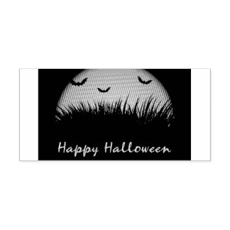 Spooky Oranje Happy Halloween Bat Field Rubberstempel