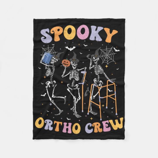 Spooky Ortho Crew Halloween Dancing Orthopedische  Fleece Deken (Voorkant)