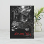 Spooky oud Boerderij Halloween feestuitnodiging Kaart (Staand voorkant)
