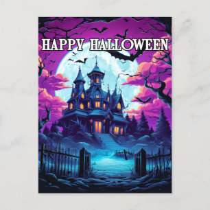 Spooky oud spookhuis Halloween Briefkaart