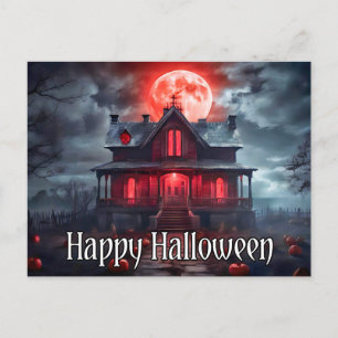 Spooky oude spookhuis   Happy Halloween Briefkaart