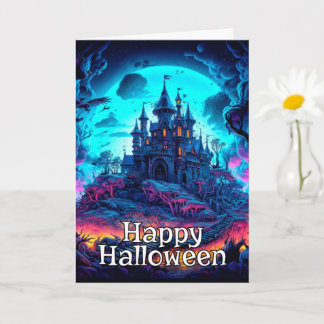 Spooky oude spookhuis | Happy Halloween Kaart