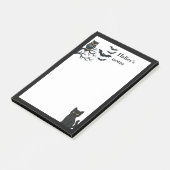 Spooky owl, bats and black cat post-it® notes (Schuin)