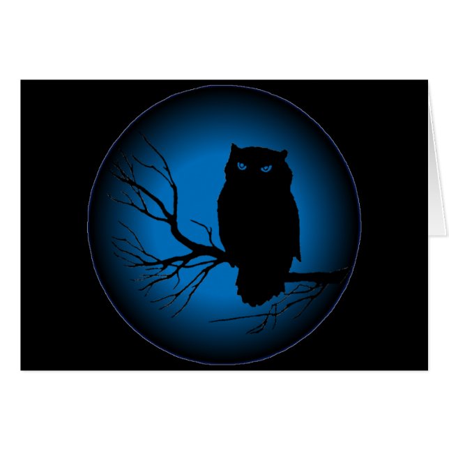 Spooky Owl Blue Moon (Voorkant Horizontaal)