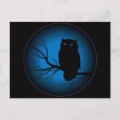 Spooky Owl Blue Moon Briefkaart (Voorkant)