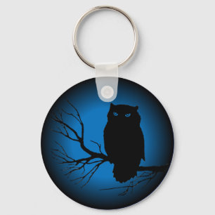 Spooky Owl Blue Moon Sleutelhanger