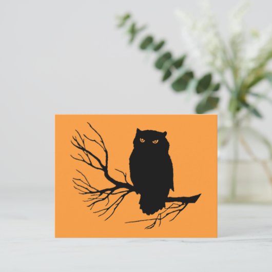 Spooky Owl Briefkaart (Staand voorkant)