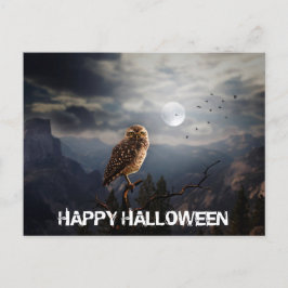 Spooky Owl en Full Moon Halloween  Briefkaart