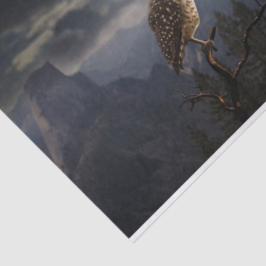 Spooky Owl en Full Moon Halloween Tissuepapier (Detail)