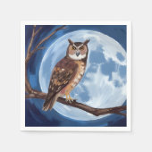 Spooky Owl Full Moon Halloween Servet (Voorkant)