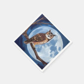 Spooky Owl Full Moon Halloween Servet (Hoek)