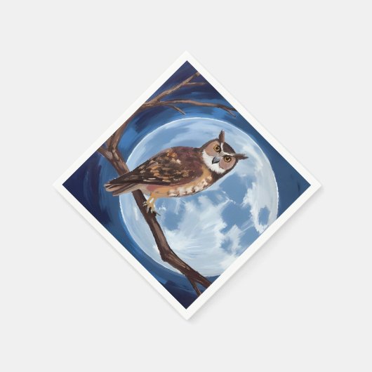 Spooky Owl Full Moon Halloween Servet (Hoek)