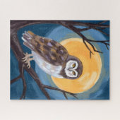 Spooky Owl | Full Moon Happy Halloween Legpuzzel (Horizontaal)