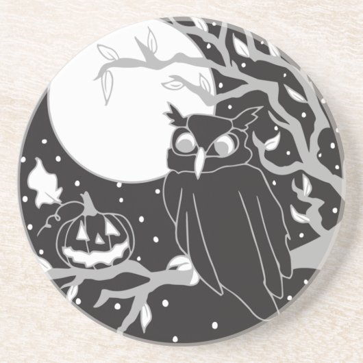 Spooky Owl Halloween Onderzetter (Voorkant)