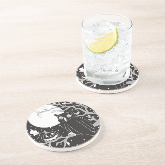 Spooky Owl Halloween Onderzetter (Zijkant)