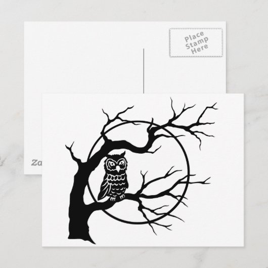 Spooky Owl in de boom Briefkaart (Voorkant / Achterkant)