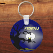 Spooky Owl in Tree Halloween Sleutelhanger (Voorkant)
