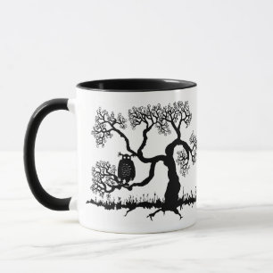 Spooky Owl In Tree Mok