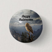 Spooky Owl Moon Graphic Halloween Ronde Button 3,2 Cm (Voorkant)