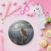 Spooky Owl Moon Graphic Papieren Bordje (Feest)
