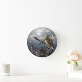 Spooky Owl Moon Graphic Ronde Klok (Huis)