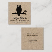 Spooky Owl Silhouette | Halloween Night Owl Vierkante Visitekaartje (Voorkant / Achterkant)