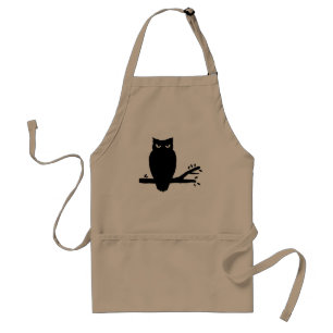 Spooky Owl Silhouette Standaard Schort