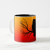 Spooky Owl Tweekleurige Koffiemok (Voorkant links)