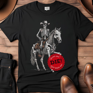 Spooky Paardrijden Cowboy Skeleton T-shirt