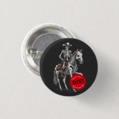 Spooky Paardrijden Skelet Cowboy Ronde Button 3,2 Cm (Voorkant /achterkant)