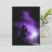 Spooky Paars Haunted Castle Kaart (Staand voorkant)