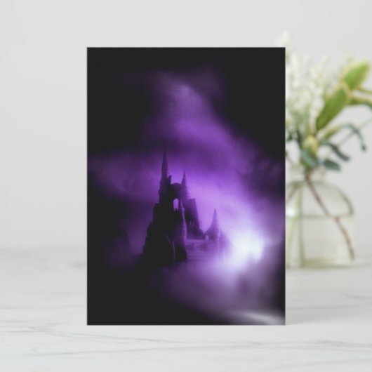 Spooky Paars Haunted Castle Kaart (Staand voorkant)