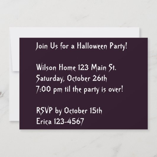 Spooky Paars Haunted Castle Kaart (Achterkant)