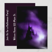 Spooky Paars Haunted Castle Kaart (Voorkant / Achterkant)