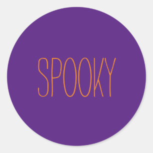 Spooky paars oranje Halloween handgeschreven Ronde Sticker
