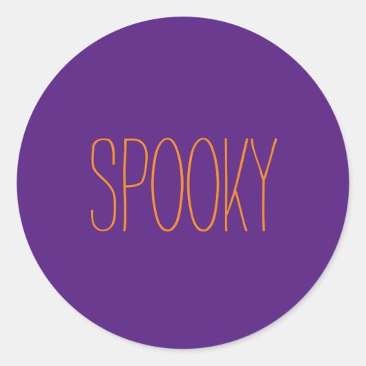 Spooky paars oranje Halloween handgeschreven Ronde Sticker (Voorkant)