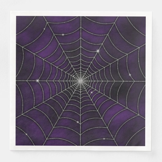 SPOOKY PAARS SILVER HALLOWEEN SPIDER WEB SERVET (Voorkant)