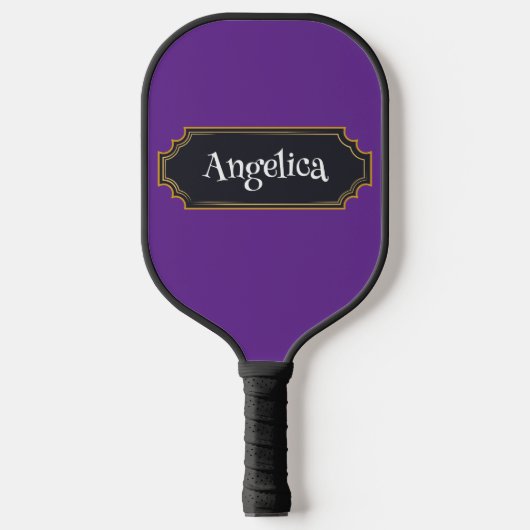 Spooky Paarse aangepaste naam Pickleball Paddle (Voorkant)