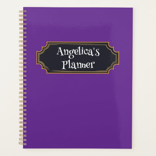 Spooky Paarse aangepaste naam Planner (Voorkant)