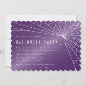Spooky Paarse Diamond Spider Web Halloween Party Kaart (Voorkant)