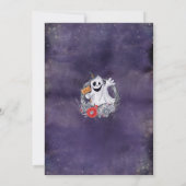 Spooky Paarse en zwarte Halloween Party Invitation Kaart (Achterkant)