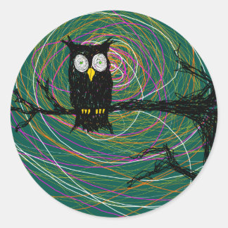 Spooky paarse grillige astrale magische mystieke o ronde sticker
